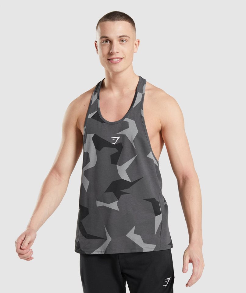 Men\'s Gymshark Critical Stringer Tanks Camo | NZ 0NIGTD